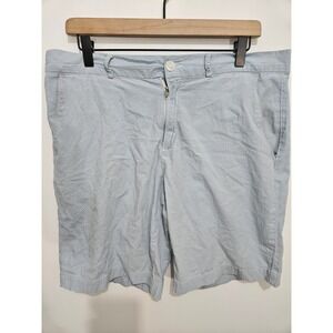 Lacoste Mens Gingham Seersucker Shorts Light Blue White F8905 Size 34